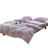 76N cuy algodón conjunto de cuatro piezas cama en color gasa tejido algodón desnudo dormir en color sólido estudiante edredón sábanas de algodón conjunto de tres piezas Item Picture